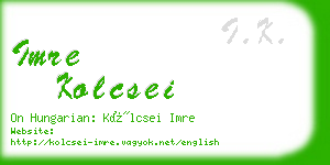 imre kolcsei business card